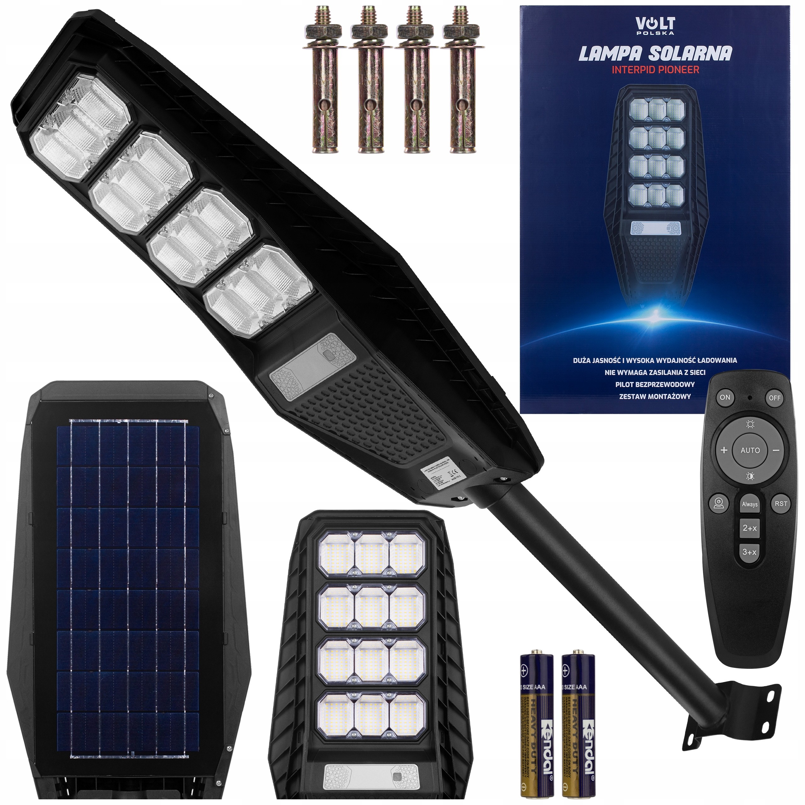 Set Lampa solara Pioneer 240W , Panou solar 15W , Acumulator solar 18000mAh , Telecomanda